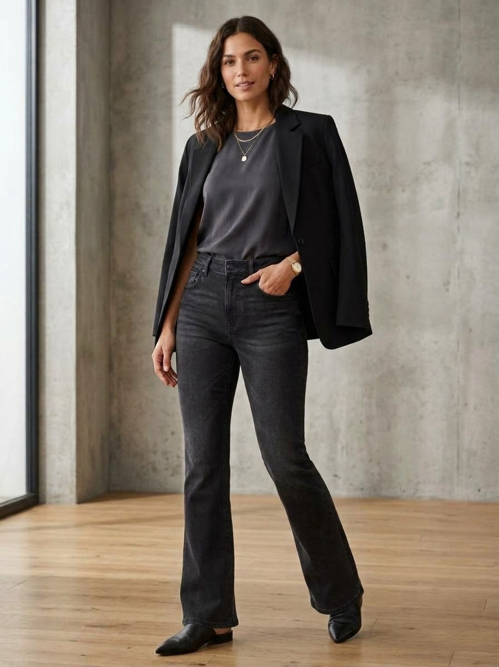 Zara Black High-Rise  Jeans